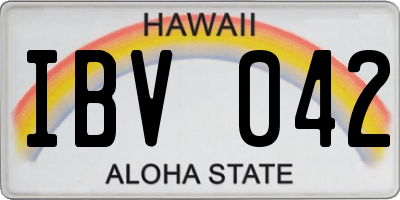HI license plate IBV042