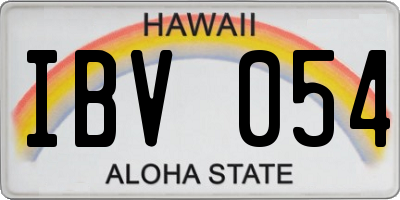 HI license plate IBV054