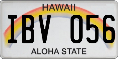 HI license plate IBV056