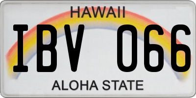 HI license plate IBV066