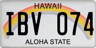 HI license plate IBV074