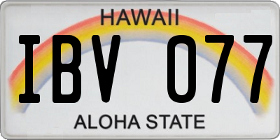 HI license plate IBV077
