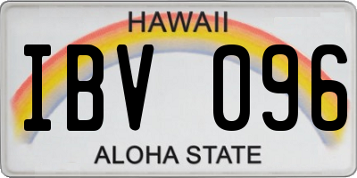 HI license plate IBV096