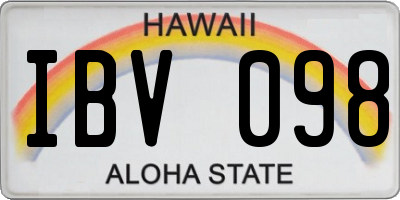 HI license plate IBV098