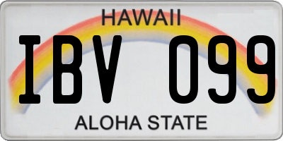 HI license plate IBV099
