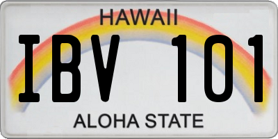 HI license plate IBV101
