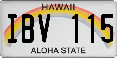 HI license plate IBV115
