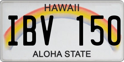 HI license plate IBV150