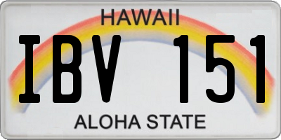 HI license plate IBV151