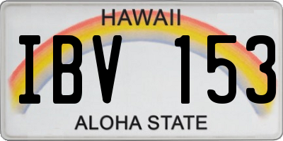 HI license plate IBV153