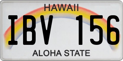 HI license plate IBV156