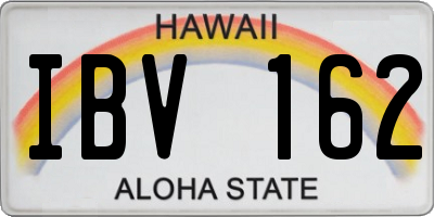 HI license plate IBV162