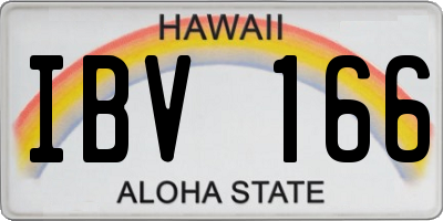 HI license plate IBV166