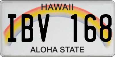 HI license plate IBV168