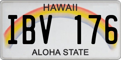 HI license plate IBV176