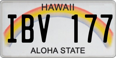 HI license plate IBV177
