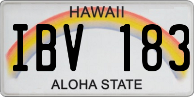 HI license plate IBV183