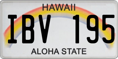 HI license plate IBV195