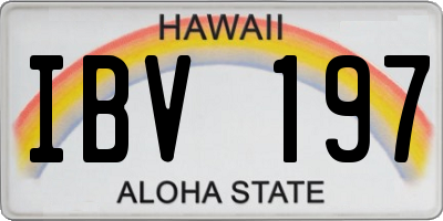 HI license plate IBV197