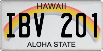 HI license plate IBV201