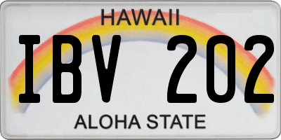 HI license plate IBV202