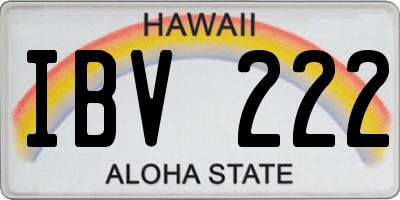 HI license plate IBV222