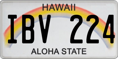 HI license plate IBV224