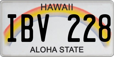HI license plate IBV228