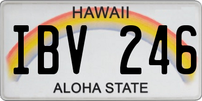 HI license plate IBV246