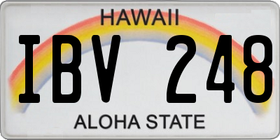HI license plate IBV248