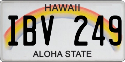 HI license plate IBV249