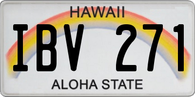 HI license plate IBV271