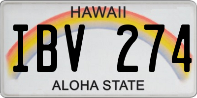 HI license plate IBV274