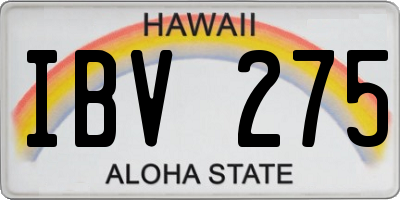 HI license plate IBV275