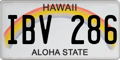 HI license plate IBV286
