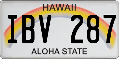 HI license plate IBV287