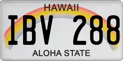 HI license plate IBV288
