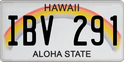 HI license plate IBV291