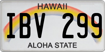 HI license plate IBV299
