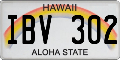HI license plate IBV302