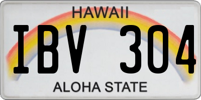 HI license plate IBV304