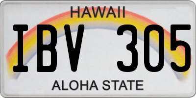 HI license plate IBV305