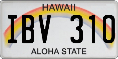 HI license plate IBV310