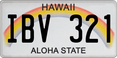HI license plate IBV321