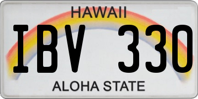 HI license plate IBV330