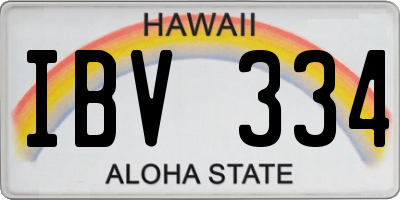 HI license plate IBV334