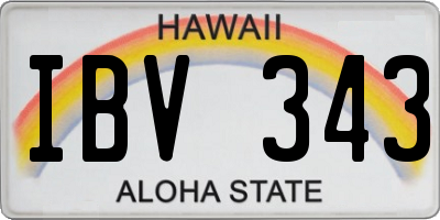 HI license plate IBV343
