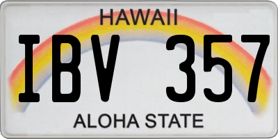 HI license plate IBV357