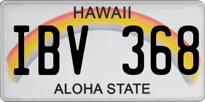 HI license plate IBV368