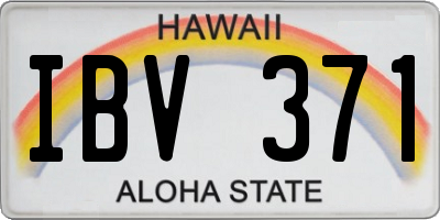 HI license plate IBV371